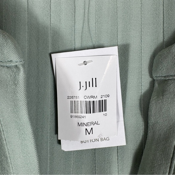 J. Jill Pintuck V-Neck Tunic Top M Sage Green Minimalist - Picture 10 of 11